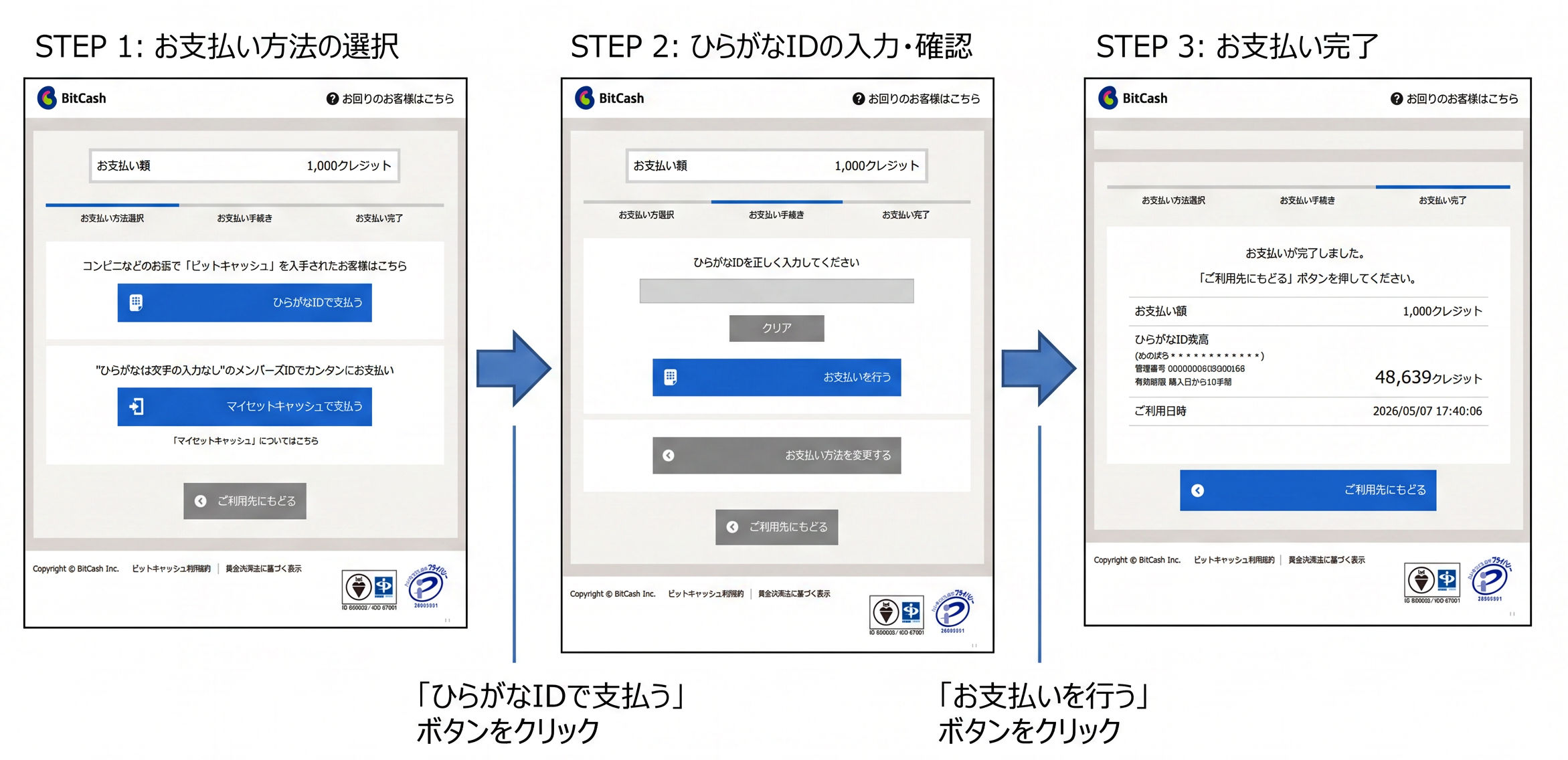 BitCash 画面遷移